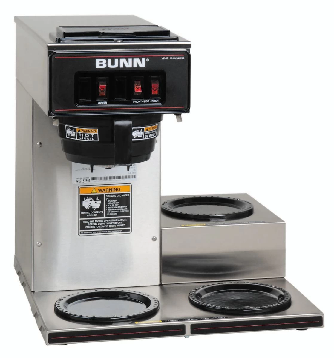 BUNN® BUNN 13300.0003: Pourover Coffee Brewer W/ 3 Lower Warmers SST 2 BUNN® BUNN 13300.0003: Pourover Coffee Brewer W/ 3 Lower Warmers SST - Image 2