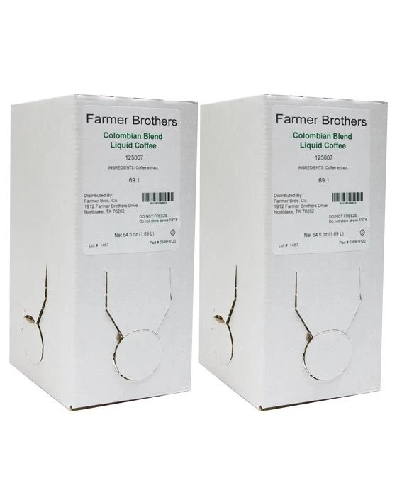 Farmer Brothers Colombian Blend Liquid Coffee, 2 Boxes (64 Oz Ea.) 1 Farmer Brothers Colombian Blend Liquid Coffee, 2 Boxes (64 Oz Ea.)