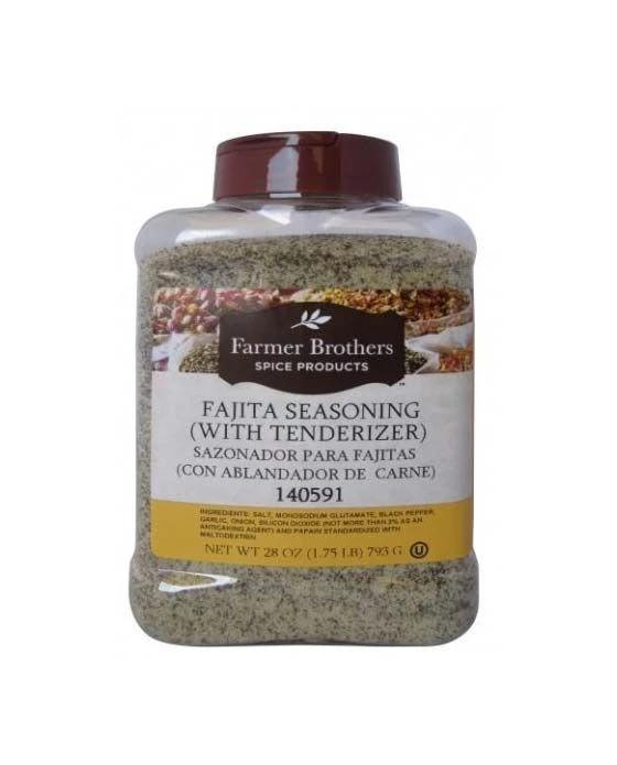 Farmer Brothers Fajita Seasoning (With Tenderizer), 1.75 Lb Bottle 1 Farmer Brothers Fajita Seasoning (With Tenderizer), 1.75 Lb Bottle