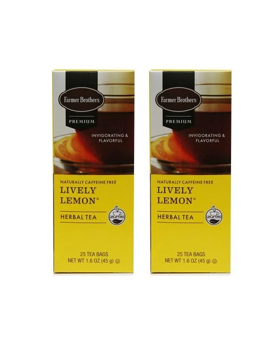 Farmer Brothers Premium: Lively Lemon Hot Tea, 2/25 Ct Tea Boxes 1 Farmer Brothers Premium: Lively Lemon Hot Tea, 2/25 Ct Tea Boxes