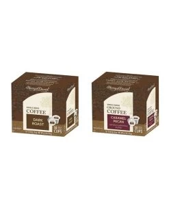 Harry & David Coffee Combo, Dark Roast, Caramel Pecan 2/18 Ct Boxes