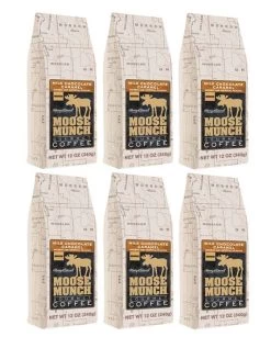 Harry & David Milk Chocolate Caramel Moose Munch Gourmet Ground Coffee 6 Bags