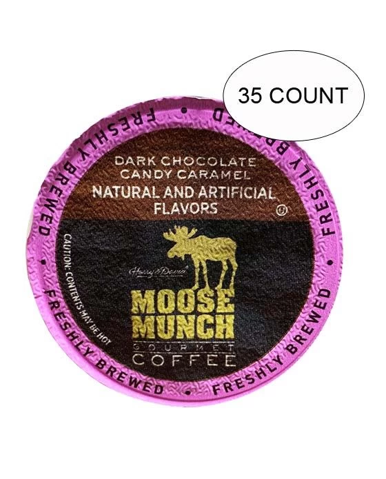 Moose Munch Coffee By Harry & David, Dark Chocolate Candy Caramel, 35 Single Serve Cups 1 Moose Munch Coffee By Harry & David, Dark Chocolate Candy Caramel, 35 Single Serve Cups