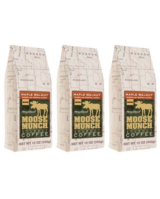 Harry & David Moose Munch Maple Walnut Ground Gourmet Coffee 3 Bags 1 Harry & David Moose Munch Maple Walnut Ground Gourmet Coffee 3 Bags
