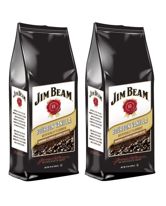 Jim Beam Bourbon Vanilla Bourbon Flavored Ground Coffee, 2 Bags (12 Oz Ea.) 1 Jim Beam Bourbon Vanilla Bourbon Flavored Ground Coffee, 2 Bags (12 Oz Ea.)