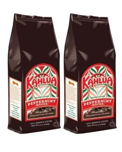 Kahlua Peppermint Mocha Gourmet Ground Coffee (2 Bags/12 Oz)