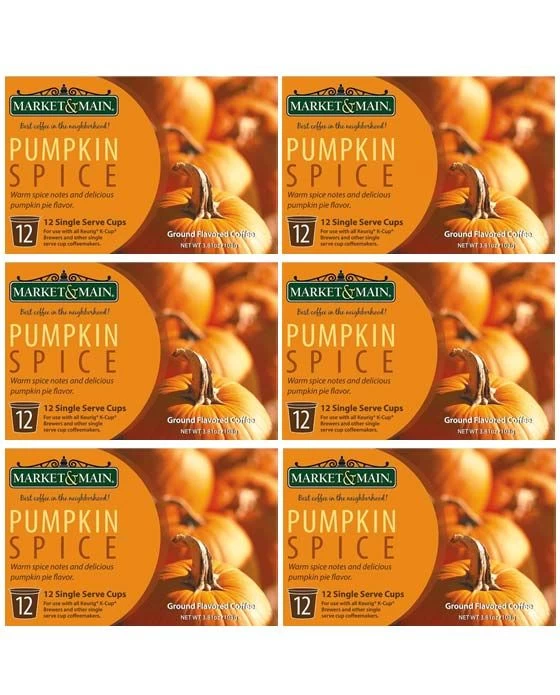 Market & Main Pumpkin Spice Compatible With Keurig K-cup Brewers, 6 Boxes (72 Cups) 1 Market & Main Pumpkin Spice Compatible With Keurig K-cup Brewers, 6 Boxes (72 Cups)