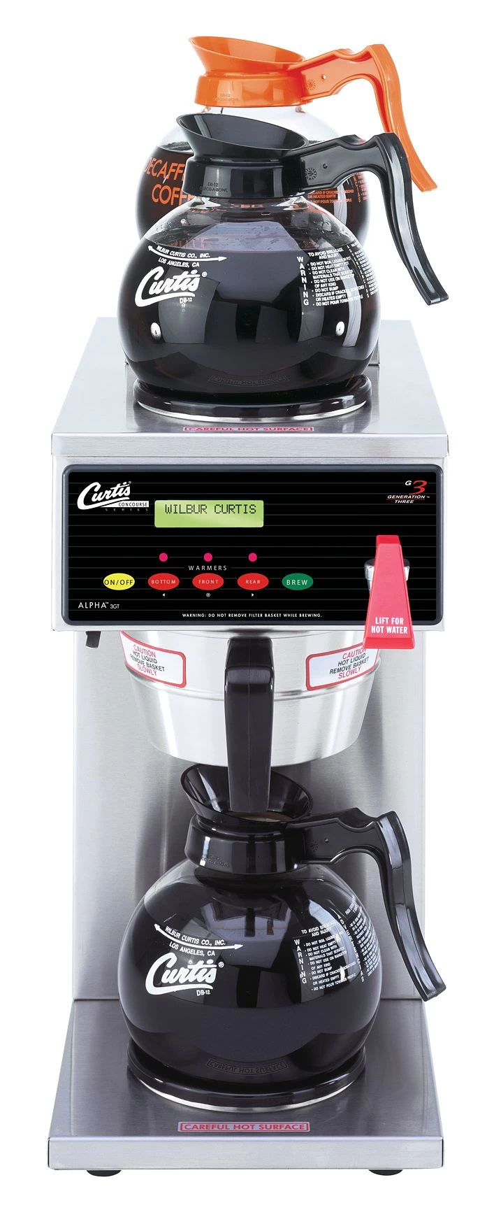 Curtis Automatic Decanter Brewer - 3 Warmer - 1 Lower, 2 Upper 1 Curtis Automatic Decanter Brewer - 3 Warmer - 1 Lower, 2 Upper