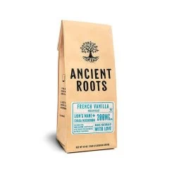 Ancient Roots French Vanilla Flavored Mushroom Coffee - French Vanilla Coffee By Corim Premium Blends (12 Ounces)