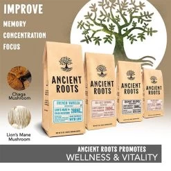 Ancient Roots Hazelnut Medium Roast Flavored Mushroom Ground Coffee 6/12 Oz Bags -Coffee Beverage Shop ancient roots french vanilla flavored mushroom coffee french vanilla coffee1 2 1 1 1 1 1 1 1