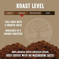 Ancient Roots Hazelnut Medium Roast Flavored Mushroom Ground Coffee 2/12 Oz Bags -Coffee Beverage Shop ancient roots french vanilla flavored mushroom coffee french vanilla coffee2 2 1 1 1 1 1