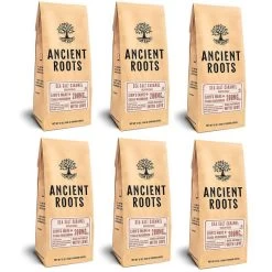 Ancient Roots Sea Salted Caramel Flavored Mushroom Medium Roast Ground Coffee, 6/12 Oz Bags