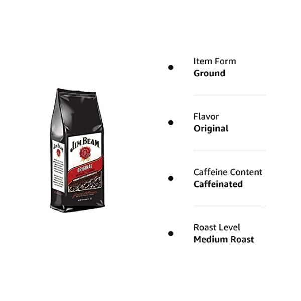 Jim Beam Original Bourbon Flavored Ground Coffee, 3 Bags (12 Oz Ea.) 2 Jim Beam Original Bourbon Flavored Ground Coffee, 3 Bags (12 Oz Ea.) - Image 2