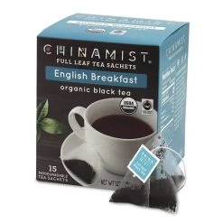 China Mist - English Breakfast Organic Black Full Leaf Tea Sachet, 15 Count Box - Biodegradable And Individually Wrapped (6 Pack) -Coffee Beverage Shop china mist english breakfast organic black full leaf tea sachet 15 cnt 1box 1 1 1