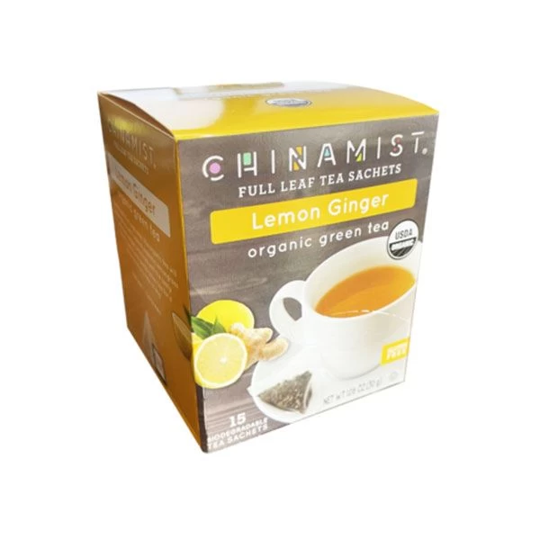China Mist - Lemon Ginger Organic Green Tea Sachet, 4 Boxes 15 Count Each 2 China Mist - Lemon Ginger Organic Green Tea Sachet, 4 Boxes 15 Count Each - Image 2