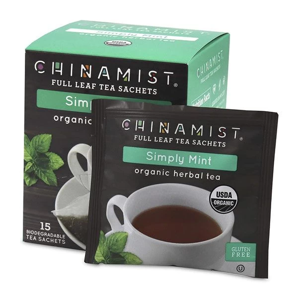 China Mist - Simply Mint Herbal Full Leaf Tea Sachet, 15 Count Box - Biodegradable And Individually Wrapped (6 Pack) 3 China Mist - Simply Mint Herbal Full Leaf Tea Sachet, 15 Count Box - Biodegradable And Individually Wrapped (6 Pack) - Image 3