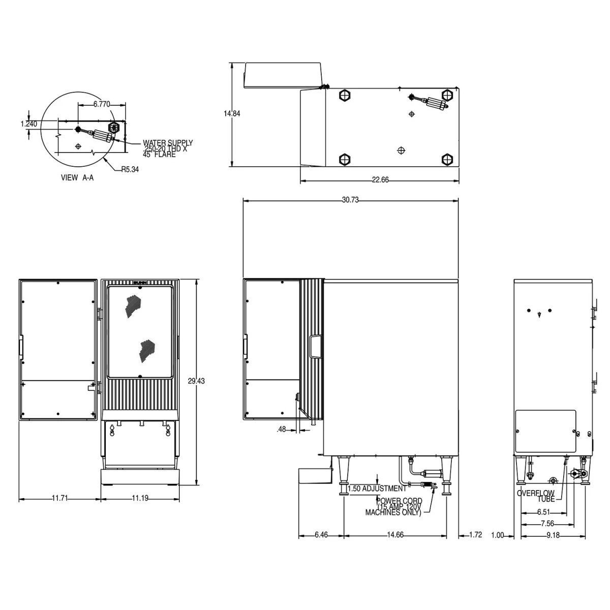 BUNN® Bunn SET00.0197 FMD-3 BLK Fresh Mix Cappuccino / Espresso Machine Cafe Latte Dispenser With 3 Hoppers 2 BUNN® Bunn SET00.0197 FMD-3 BLK Fresh Mix Cappuccino / Espresso Machine Cafe Latte Dispenser With 3 Hoppers - Image 2