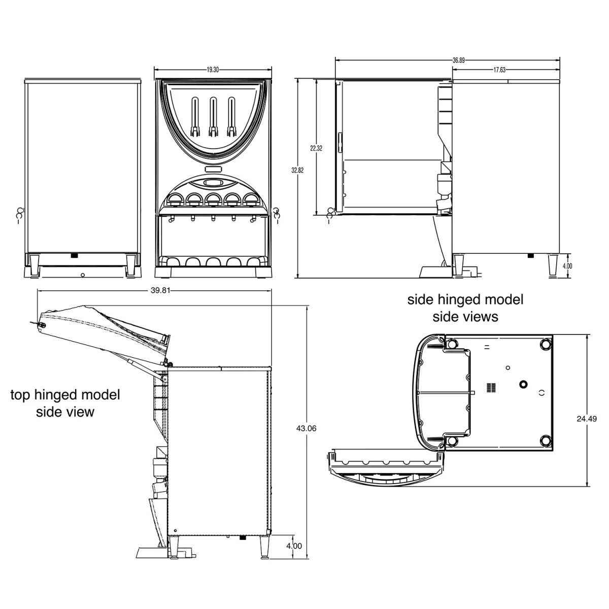 BUNN® Bunn 37000.0022 IMIX-5 BLK HW Powdered Cappuccino Dispenser With Top Hinged Door And Hot Water Faucet - 5 Hoppers 3 BUNN® Bunn 37000.0022 IMIX-5 BLK HW Powdered Cappuccino Dispenser With Top Hinged Door And Hot Water Faucet - 5 Hoppers - Image 3