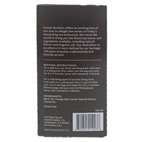 Farmer Brothers Premium: Orange Spice Hot Tea, 2/25 Ct Tea Boxes 3 Farmer Brothers Premium: Orange Spice Hot Tea, 2/25 Ct Tea Boxes - Image 3
