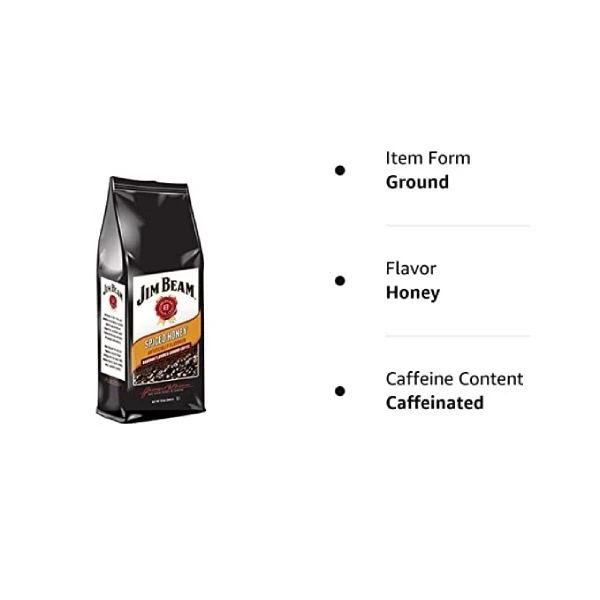 Jim Beam Spiced Honey Bourbon Flavored Ground Coffee, 1 Bag (12 Oz) 2 Jim Beam Spiced Honey Bourbon Flavored Ground Coffee, 1 Bag (12 Oz) - Image 2