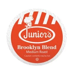 Junior's Most Fabulous Brooklyn Blend, Medium Roast Single Single Serve 18 Ct -Coffee Beverage Shop juniors most fabulous brooklyn blend medium roast single single serve 1 ct
