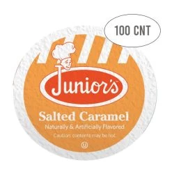 Junior's Most Fabulous Salted Caramel, Medium Roast Single Single Serve 100 Ct