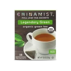 China Mist - Legendary Green Organic Black Full Leaf Tea Sachet, 15 Count Box -Coffee Beverage Shop legendarygreen teasachet packet 1 2