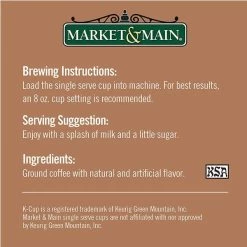 Market & Main Chocolate Peanut Butter Single Serve Coffee Cups, 6 Box (72 Cups) -Coffee Beverage Shop market main chocolate peanut butter cup coffee single serve cups 12cups5