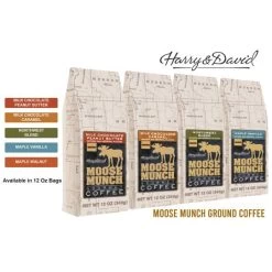 Harry & David Moose Munch Milk Chocolate Peanut Butter Ground Gourmet Coffee 4 Bags -Coffee Beverage Shop mmc3 1