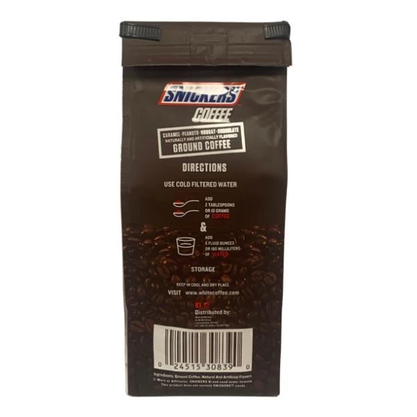 Snickers Caramel, Peanuts, Nougat And Chocolate, Naturally And Artificially Flavored Ground Coffee, 6/10 Oz Bags 4 Snickers Caramel, Peanuts, Nougat And Chocolate, Naturally And Artificially Flavored Ground Coffee, 6/10 Oz Bags - Image 4