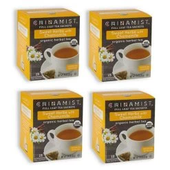 China Mist - Organic Sweet Herbs With Chamomile Herbal Tea Sachets, 4 Box 15 Count Each